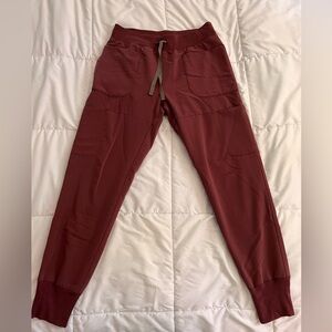 Figs Women's Dark Cherry Nepal - Skinny Jogger Scrub Pants - S / Dark Cherry